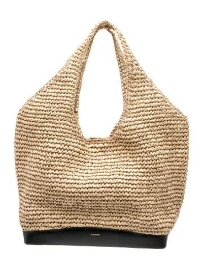 Pre-owned Cuyana Straw Hobo In Neutral
