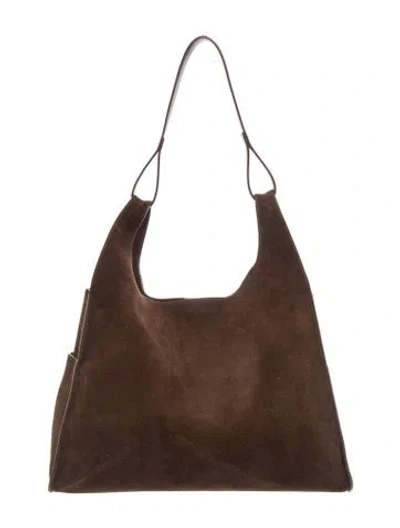 Pre-owned Cuyana Suede Hobo In Brown