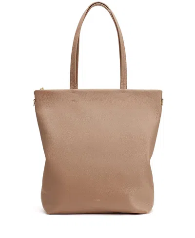 Cuyana Tall Easy Zipper Tote In Brown