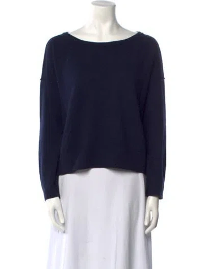 Pre-owned Cuyana Virgin Wool Bateau Neckline Sweater In Blue