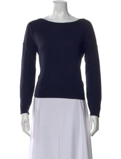 Pre-owned Cuyana Virgin Wool Bateau Neckline Sweater In Blue