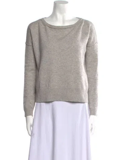 Pre-owned Cuyana Virgin Wool Bateau Neckline Sweater In Gray