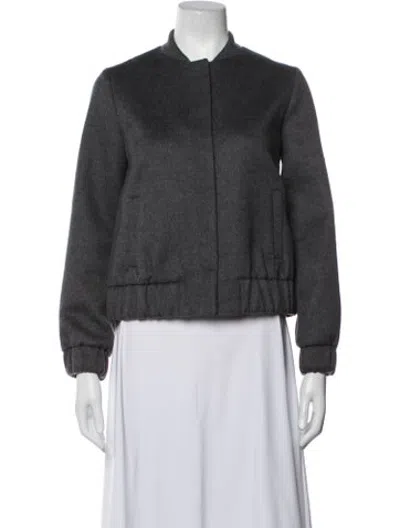 Pre-owned Cuyana Virgin Wool Bomber Jacket In Grey