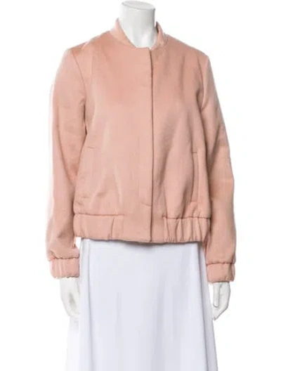 Pre-owned Cuyana Virgin Wool Bomber Jacket In Pink