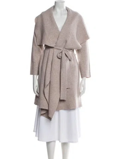 Pre-owned Cuyana Virgin Wool Open Front Sweater In Neutrals