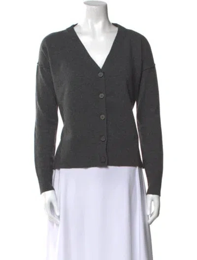 Pre-owned Cuyana Virgin Wool V-neck Sweater In Gray