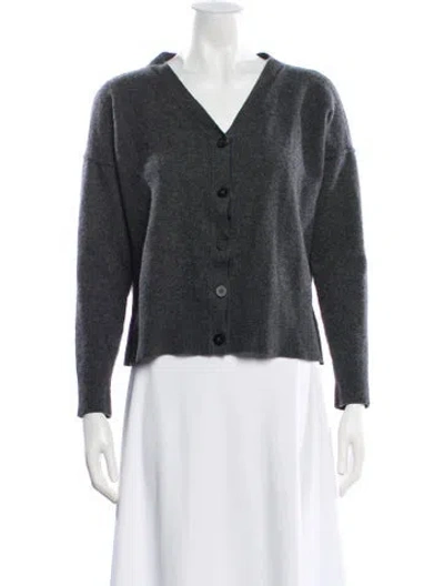 Pre-owned Cuyana Virgin Wool V-neck Sweater In Gray