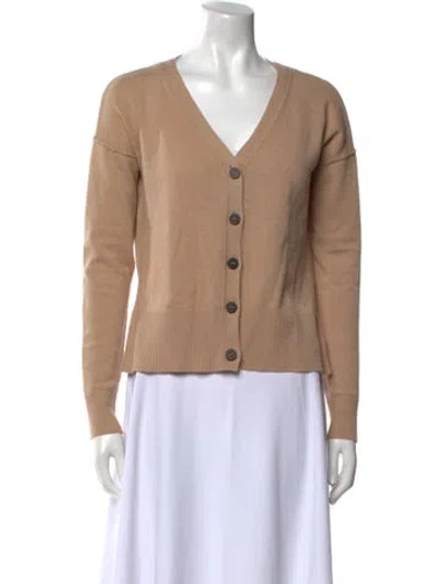Pre-owned Cuyana Virgin Wool V-neck Sweater In Neutral