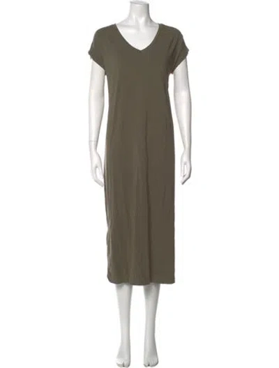 Pre-owned Cuyana V-neck Long Dress In Green