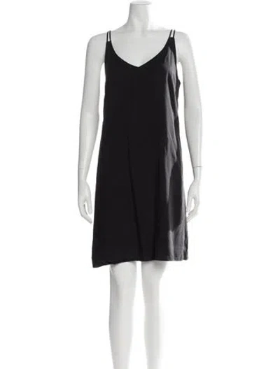 Pre-owned Cuyana V-neck Mini Dress In Black
