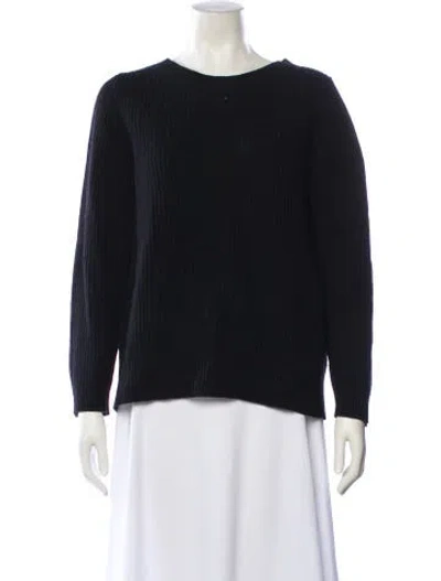 Pre-owned Cuyana Wool Bateau Neckline Sweater In Black