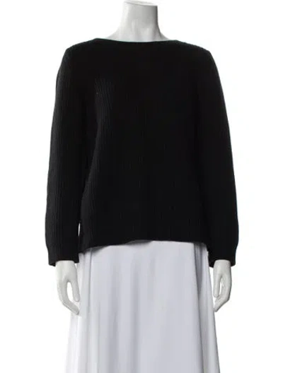 Pre-owned Cuyana Wool Bateau Neckline Sweater In Black