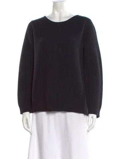 Pre-owned Cuyana Wool Scoop Neck Sweater In Black