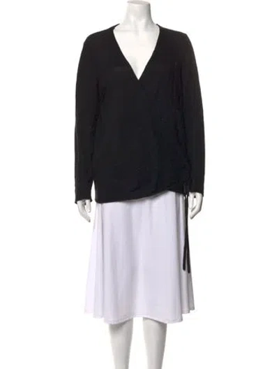 Pre-owned Cuyana Wool V-neck Sweater In Black