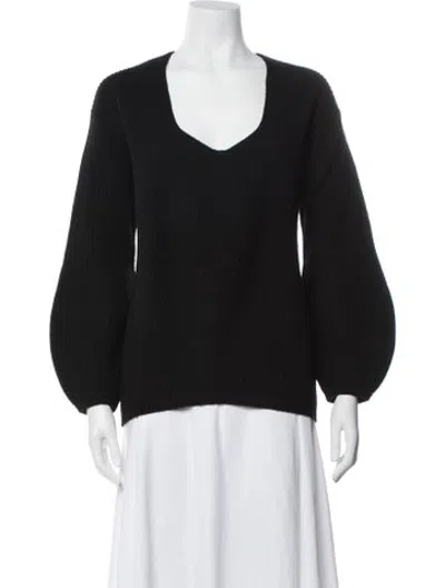 Pre-owned Cuyana Wool V-neck Sweater In Black
