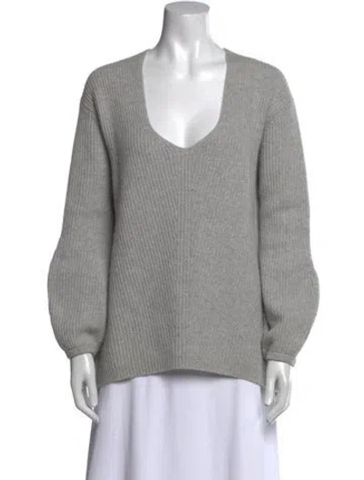 Pre-owned Cuyana Wool V-neck Sweater In Gray