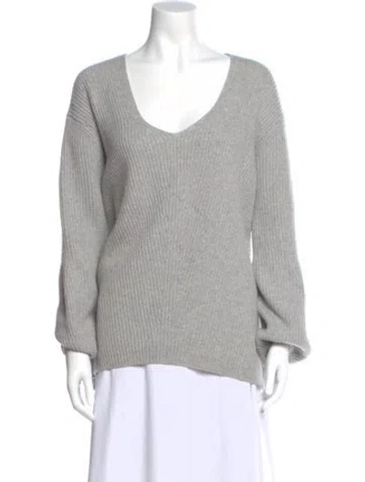 Pre-owned Cuyana Wool V-neck Sweater In Gray