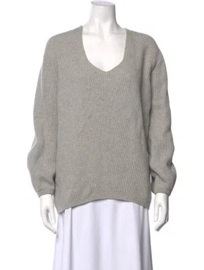 Pre-owned Cuyana Wool V-neck Sweater In Gray