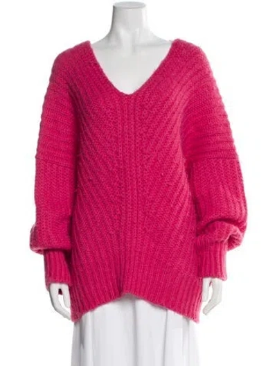 Pre-owned Cuyana Wool V-neck Sweater In Pink