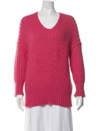 Pre-owned Cuyana Wool V-neck Sweater In Pink