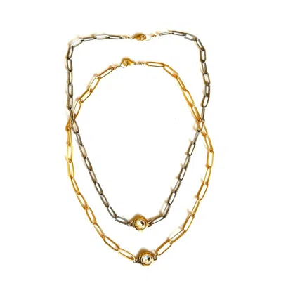 Cv Designs Women's Dainty Crystal Link Necklaces In Silver