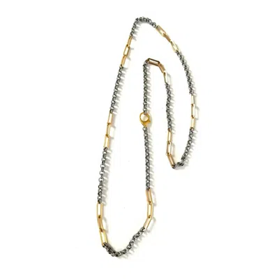 Cv Designs Women's Waze Link Lariat Necklace In Silver/gold