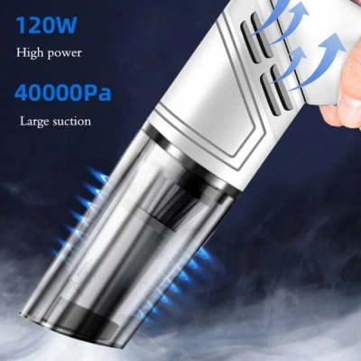 C-vac White Wireless Automobile Folding Vacuum Cleaner Hand-held High-power Strong Suction Vacuum Cleaner In Silver