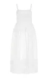 Cvet Preri Daucus Sheer Cotton Organdy Midi Dress In Ivory