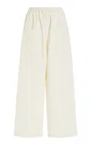 Cvet Preri Easy Cotton Drill Wide-leg Pants In Off-white