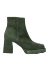C.waldorf C. Waldorf Woman Ankle Boots Dark Green Size 7 Leather In Green