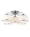 Cwi Lighting 10" Metal Frosted 5 Light Drum Shade Flush Mount