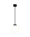 Cwi Lighting 10" Metal Hoops 1 Light Led Pendant In Black