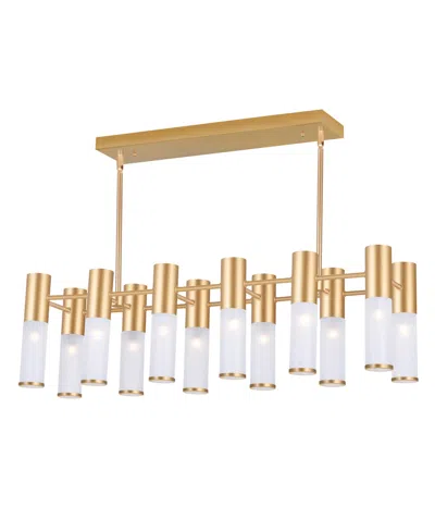 Cwi Lighting 10" Metal Pipes 12 Light Island/pool Table Chandelier In Sun Gold