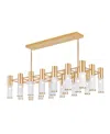 Cwi Lighting 10" Metal Pipes 21 Light Island/pool Table Chandelier In Sun Gold