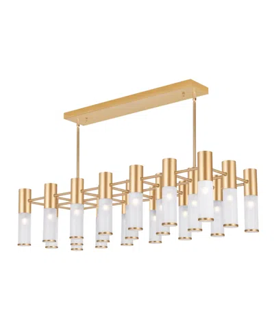 Cwi Lighting 10" Metal Pipes 21 Light Island/pool Table Chandelier In Sun Gold