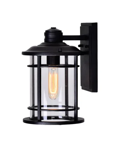 Cwi Lighting 10.8" Metal Belmont 1 Light Outdoor Wall Lantern In Black