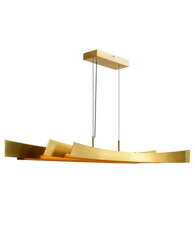 Cwi Lighting 11" Metal Candora Integrated Led Island Pool Table Light In Brass
