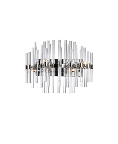 Cwi Lighting 11" Metal Mirror 4 Light Vanity Light In Polished Nickel