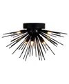 Shop Cwi Lighting 11" Metal Savannah 6 Light Flush Mount In Black