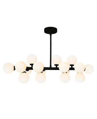 Cwi Lighting 12" Metal Arya 16 Light Chandelier In Black