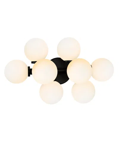 Cwi Lighting 12" Metal Arya 8 Light Wall Sconce In Black