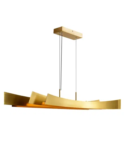 Cwi Lighting 12" Metal Candora Integrated Led Island Pool Table Light In Brass