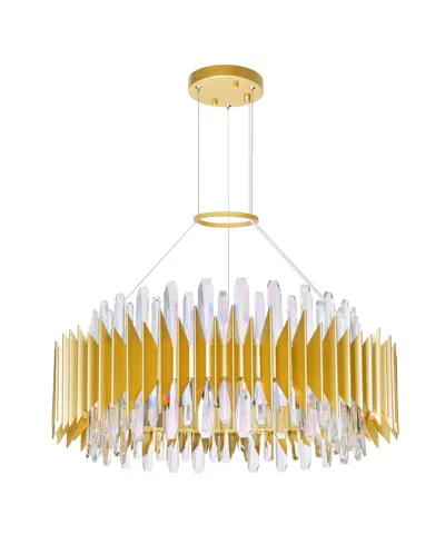 Cwi Lighting 12" Metal Cityscape 18 Light Chandelier In Satin Gold