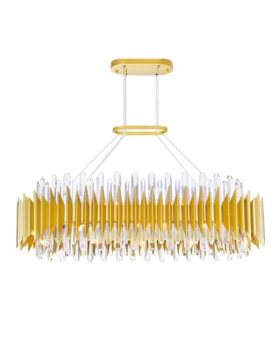 Cwi Lighting 12" Metal Cityscape 20 Light Chandelier In Satin Gold