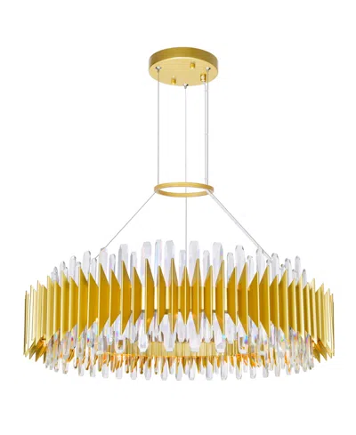 Cwi Lighting 12" Metal Cityscape 24 Light Chandelier In Satin Gold