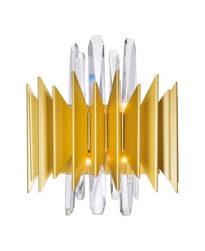 Cwi Lighting 12" Metal Cityscape 5 Light Wall Sconce In Satin Gold