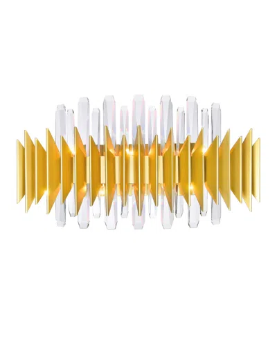 Cwi Lighting 12" Metal Cityscape 7 Light Wall Sconce In Satin Gold
