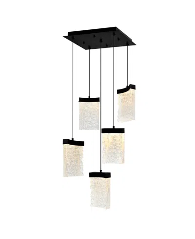 Cwi Lighting 12" Metal Lava Integrated Led Mini Pendant In Black