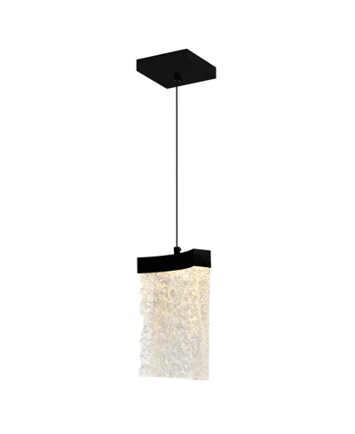Cwi Lighting 12" Metal Lava Integrated Led Mini Pendant In Black