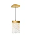 Cwi Lighting 12" Metal Lava Integrated Led Mini Pendant In Brass